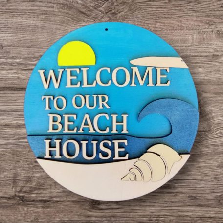 Welcome to our beach house   Nyári Ajtódísz – Üdvözöld a Napfényt!