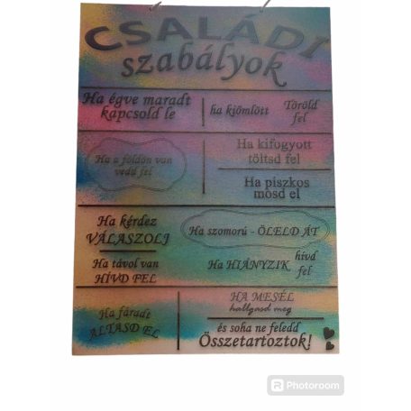 Családi  szabályok 23x31cm